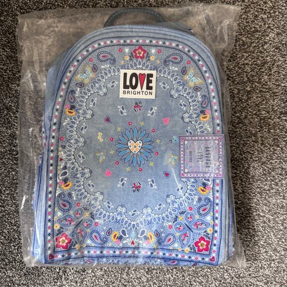 Brighton Bandana Love Backpack D30343 GWP NEW Factory Sealed Blue Paisley main image 6
